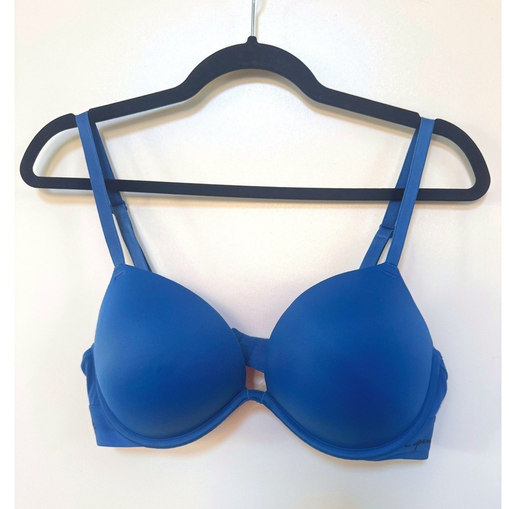 Victoria Secret PINK Wear Everywhere Push Up Bra Royal Blue 36C Underwire